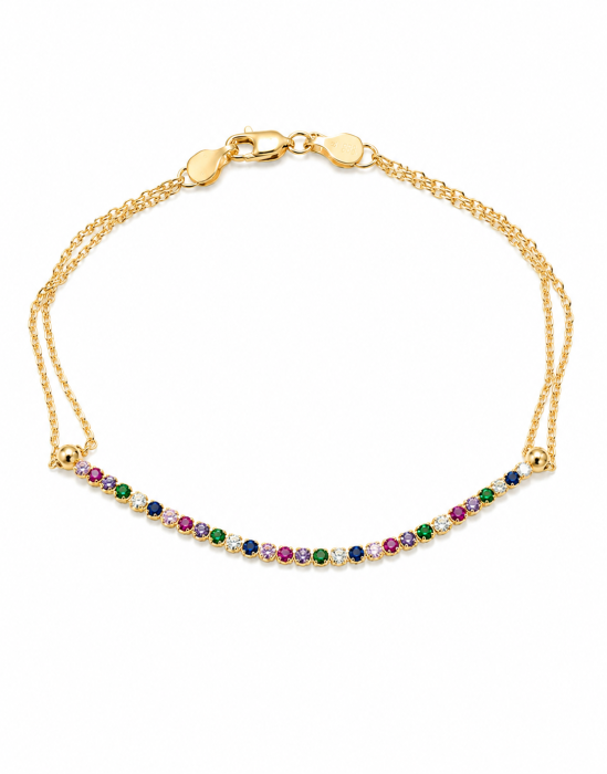 Brățară din aur galben 14K cu pietre multicolore – 19 cm [1]