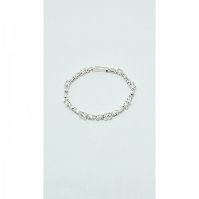 Brățară Elegantă din Argint 925 cu Cristale Ovale Transparente – 18 cm, 12,37 g [4]