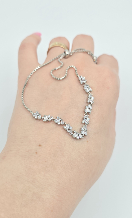 Brățară Eleganta Reglabilă din Argint 925 cu Cristale Zirconia – 6.71 g [2]