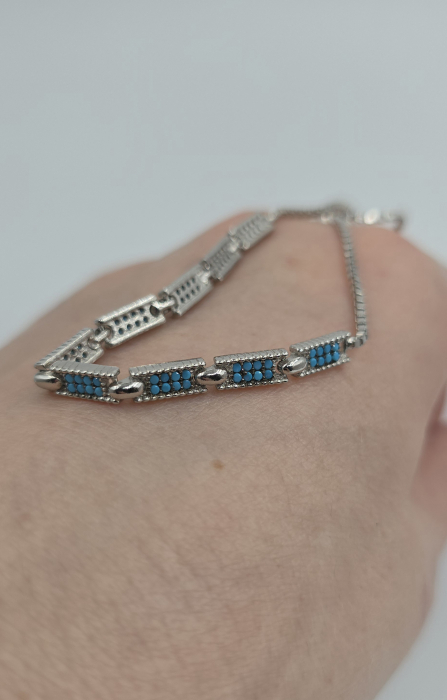 Brățară Eleganta Reglabilă din Argint 925 cu Topaz Albastru – 7.00 g [2]