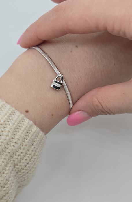 Brățară Fixă reglabila din Argint 925 cu Cristale Mici Zirconia și Lacăt– 5.54 g [3]