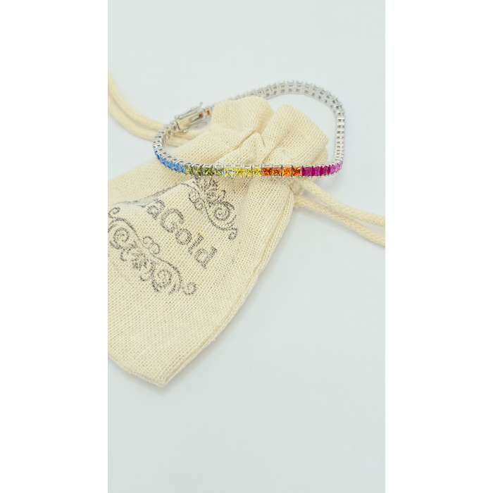 Brățară Tennis din Argint 925 cu Pietre Colorate – 18 cm, 9,13 g [3]