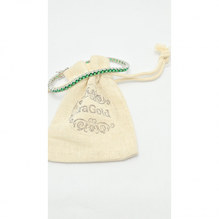 Brățară Tennis din Argint 925 cu Pietre Verzi – 18 cm, 8,36 g [2]