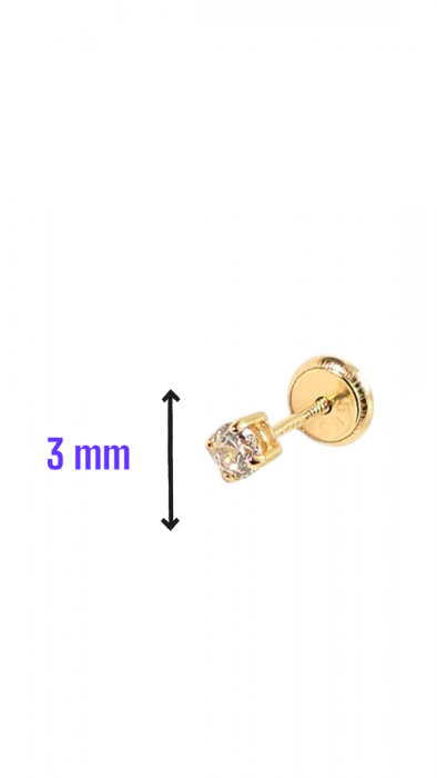 Cercei Bebe din Aur 14 kt  cu piatra cubic Zirconia [3]