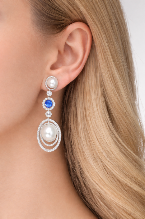 Cercei din argint 925 cu perle și zirconii – model elegant lung [4]