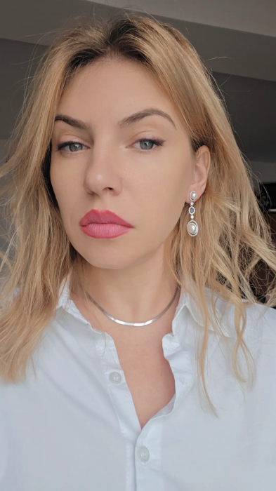 Cercei cu perla din Argint 925 cu Perle si Zirconia – 7.71 g, 4.5 cm [2]