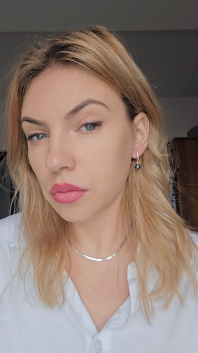 Cercei cu perla neagra de cultura din Argint 925 – 1.82 g, 2.5cm [2]