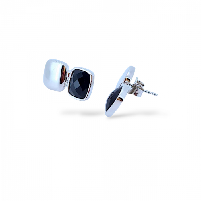 Cercei din Argint 925 cu Piatra Neagră – 4.69 g, 1.8 cm [2]