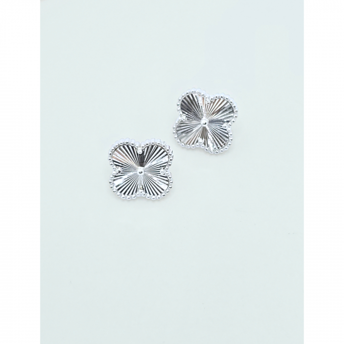 Cercei cu Trifoi din Argint 925, Fără Pietre – 7.22 g, 1.5 cm [6]