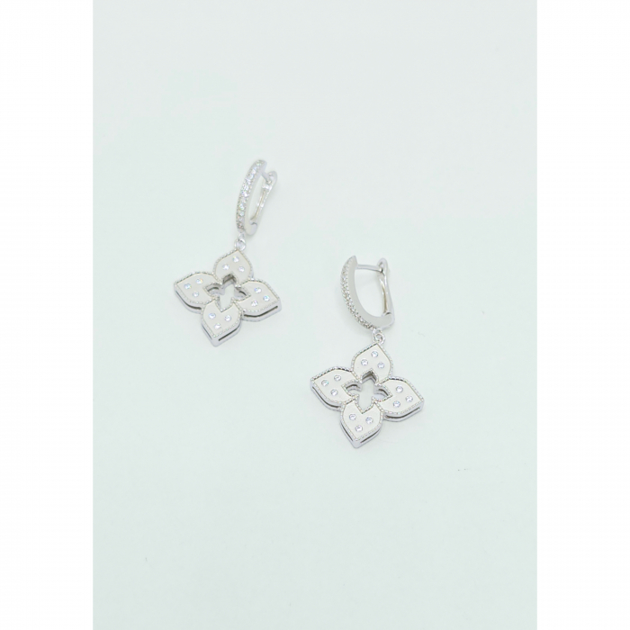 Cercei cu Trifoi din Argint 925, Pietre Zirconia – 6.84 g, 3 cm [3]