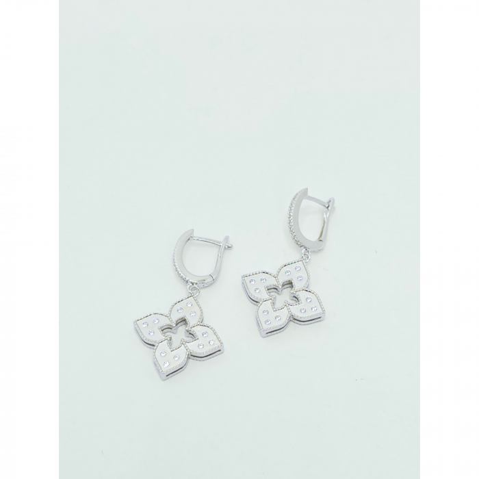 Cercei cu Trifoi din Argint 925, Pietre Zirconia – 6.84 g, 3 cm [5]