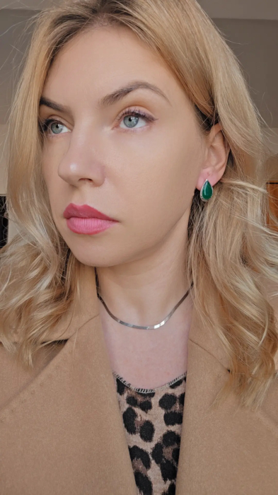 Cercei din Argint 925 cu Onix Verde , Culoare Verde – 3.97 g, 2 cm [3]