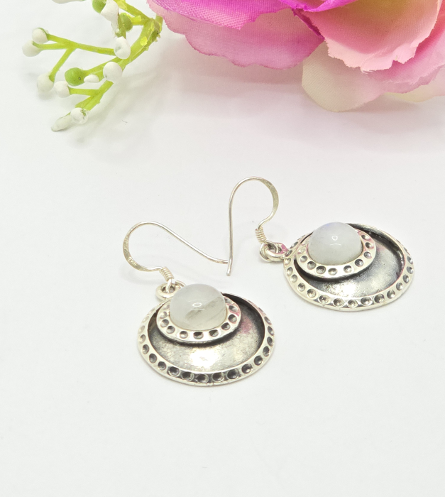 Cercei din Argint 925 cu Piatra  Lunii  – 7.63 g, 4 cm [2]