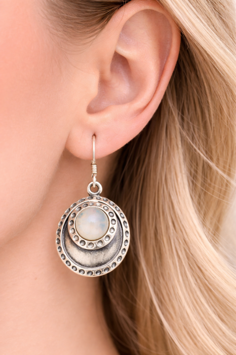 Cercei din argint 925 cu Piatra Lunii – model boho elegant [2]