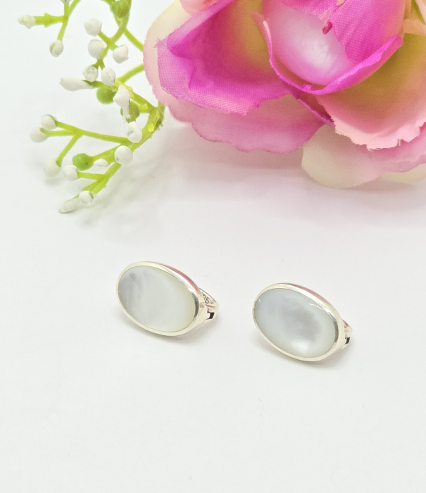 Cercei din Argint 925 cu  Sidef – 4.76 g, 1.5 cm [2]