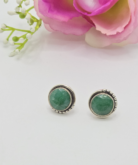 Cercei din Argint 925 cu Smarald Idris, Culoare verde – 5.27 g, 1.3 cm [2]