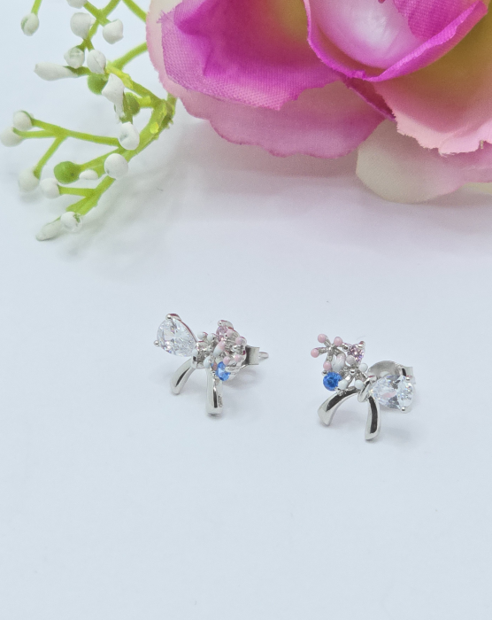 Cercei Fundita din Argint 925 cu Zirconia – 2.14 g, 1.5 X 1 cm [2]