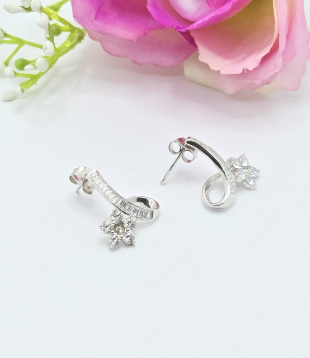 Cercei din Argint 925 cu Zirconia – 2.86 g, 2 cm [2]