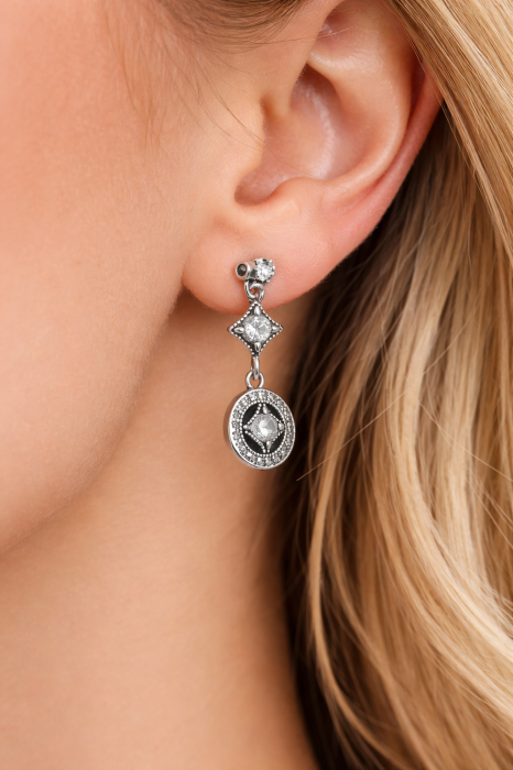 Cercei din argint 925 cu zirconii – model elegant vintage [2]