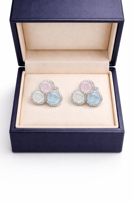 Cercei din argint 925 cu zirconii multicolore – model delicat [2]