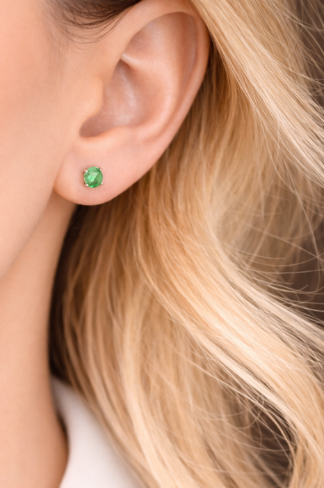 Cercei din argint 925 cu zirconii verzi – model delicat [2]