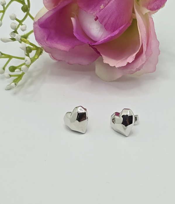 Cercei in forma de inimioara din Argint 925 fara pietre– 2.94 g, 1 cm [2]