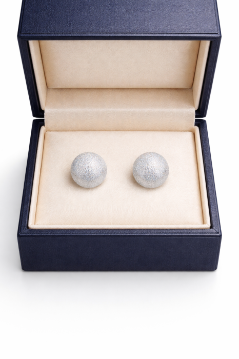 Cercei din argint 925 fără pietre – model semisferă elegant [2]