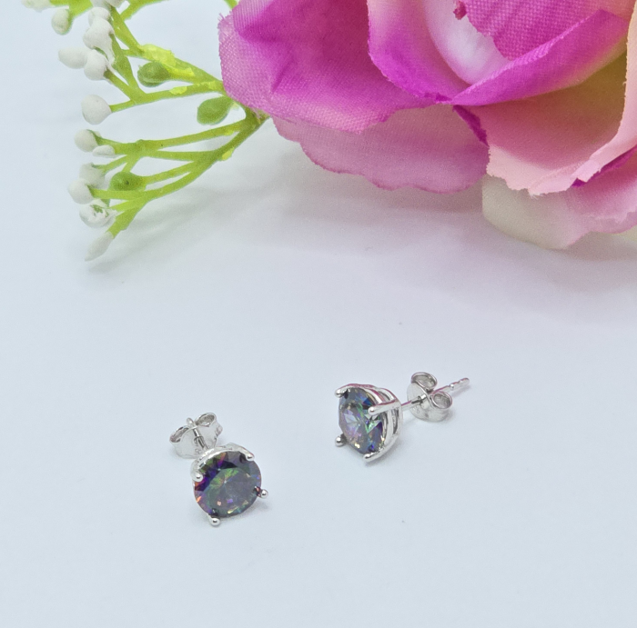 Cercei Eleganti din Argint 925 cu Amethist– 1.79 g, 0.60 cm [2]