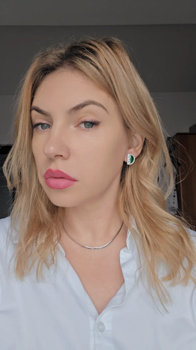 Cercei eleganti din Argint 925 cu insertie  Malachit– 6.13 g, 1.80 cm [3]