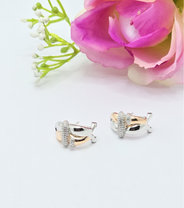 Cercei Eleganti din Argint 925 cu Zirconia – 4.59 g, 2 cm [2]