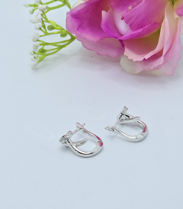 Cercei Eleganti din Argint 925 cu Zirconia – 4.95 g, 1 cm [3]