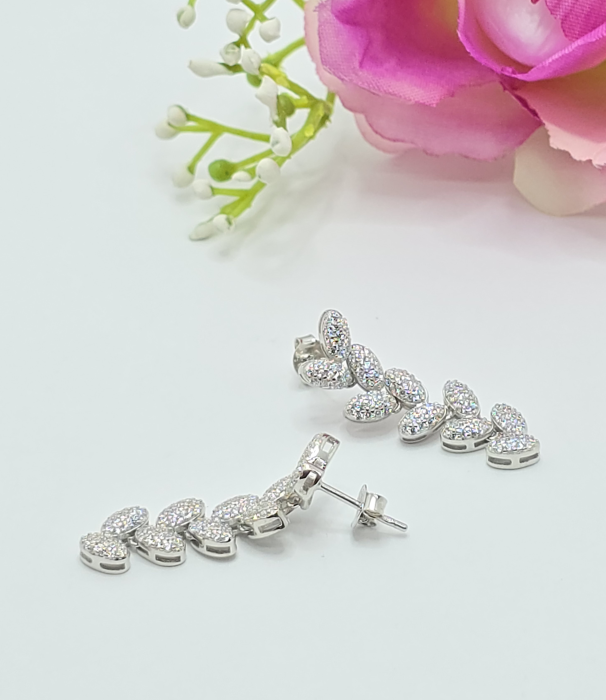 Cercei Eleganti din Argint 925 cu Zirconia – 5.01 g, 3 cm [2]