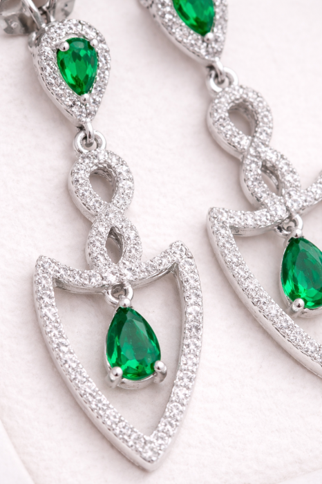 Cercei Eleganti din Argint 925 cu Zirconia – 6.38 g, 3.5 cm [2]