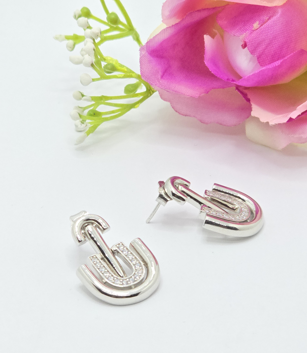 Cercei Eleganti din Argint 925 cu Zirconia – 9.98 g, 2.5 cm [2]