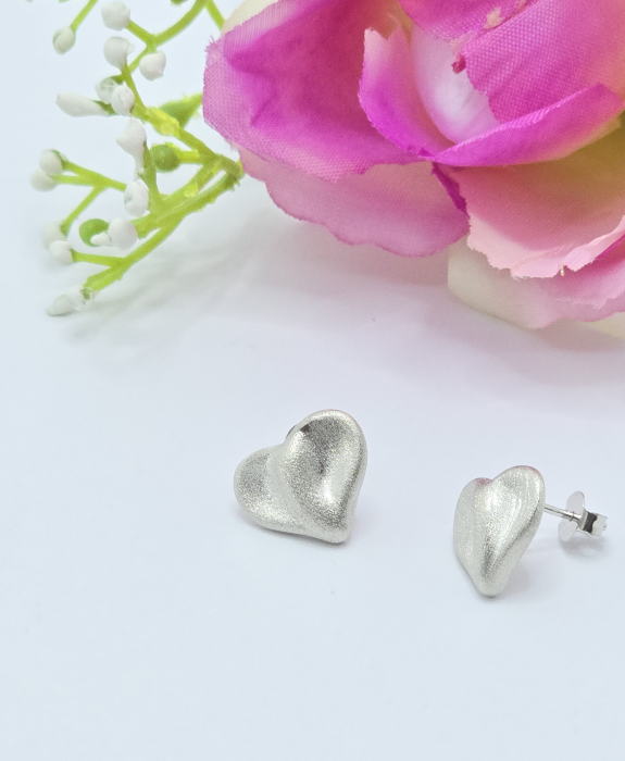Cercei in forma de Inimioara din Argint 925 fara pietre– 2.41 g, 1.3 cm [3]