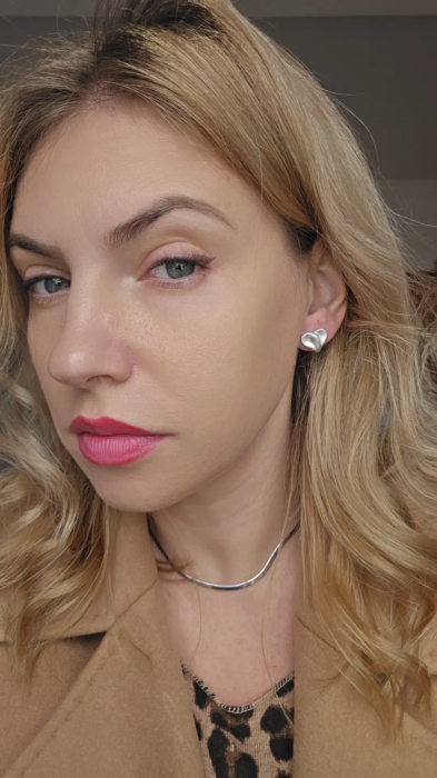 Cercei in forma de Inimioara din Argint 925 fara pietre– 2.41 g, 1.3 cm [4]