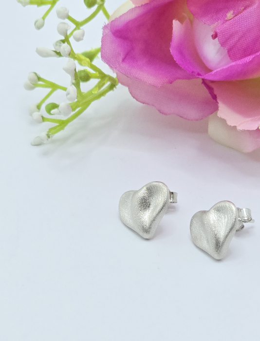 Cercei in forma de Inimioara din Argint 925 fara pietre– 2.41 g, 1.3 cm [2]
