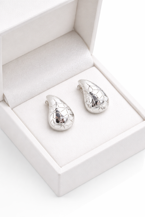 Cercei din argint 925 cu zirconii – model geometric elegant [2]