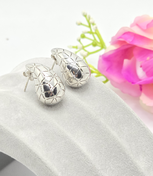 Cercei Lacrima din Argint 925 cu Zirconia– 4.46 g, 2.5 cm [2]