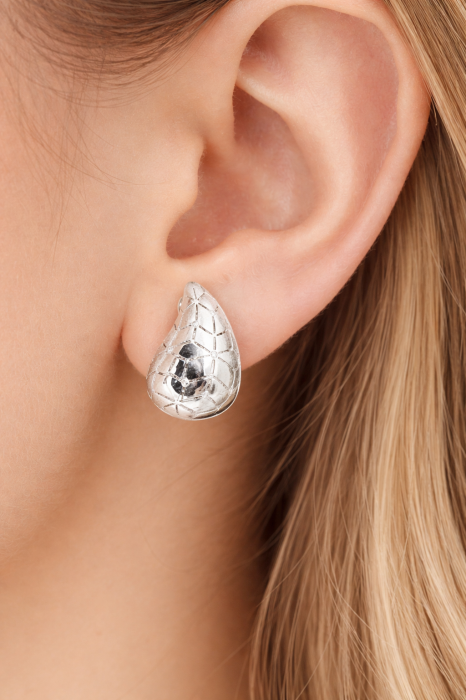 Cercei din argint 925 cu zirconii – model geometric elegant [3]