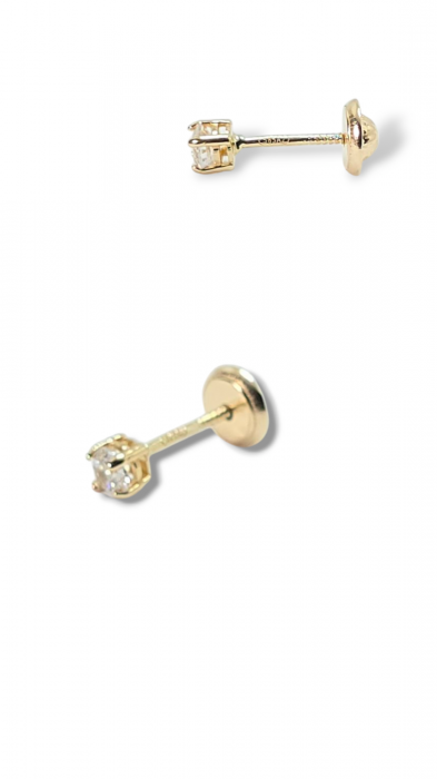 Cercei Bebe din Aur 14 kt  cu piatra cubic Zirconia [2]