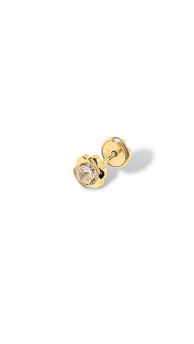 Cercei Bebe in forma de floare din Aur galben 14 kt si cristal Zirconia [1]