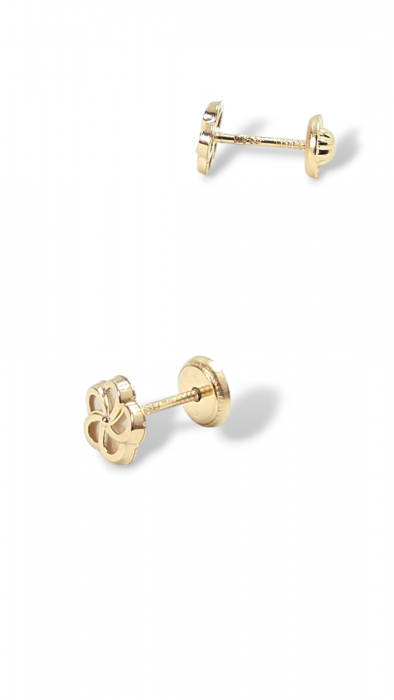 Cercei in forma de Floare din Aur galben 14 kt si Sidef [2]