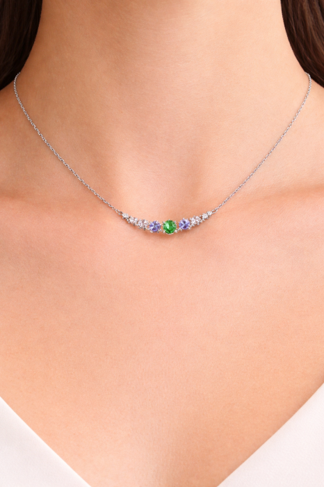 Colier din argint 925 cu pietre multicolore – strălucire delicată și eleganță modernă [2]