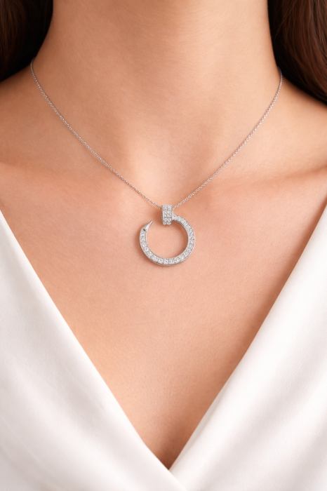 Colier din argint 925 design „cui” cu zirconii – stil modern și îndrăzneț [2]