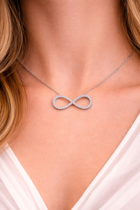 Colier din argint 925 simbol infinit cu zirconii – eleganță fără sfârșit [2]