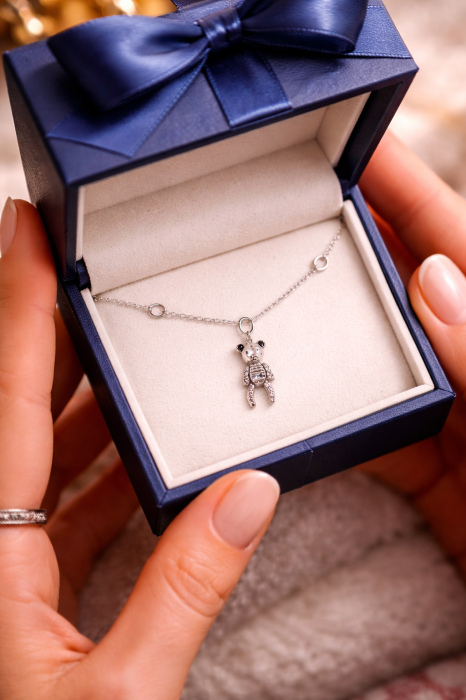 Colier din argint 925 „Ursuleț” cu zirconii – delicatețe și farmec jucăuș [3]