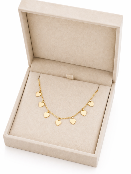 Colier din aur 14K cu inimioare multiple – design romantic ✨ [2]