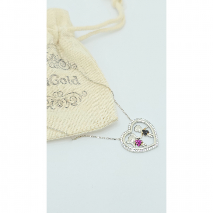 Lanț cu Două Fetițe din Argint 925 cu Cristale Zirconia – 3.22 g, 41-46 cm [2]