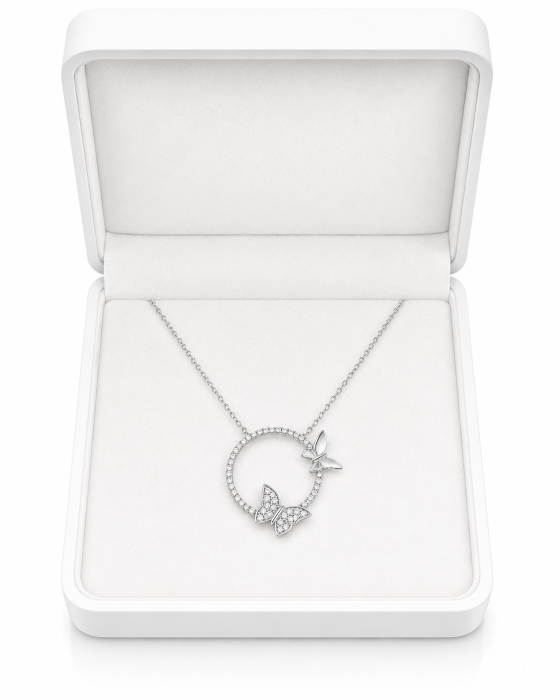 Lanț cu Fluturași din Argint 925 cu Cristale Zirconia – 2.82 g, 42-48 cm [2]